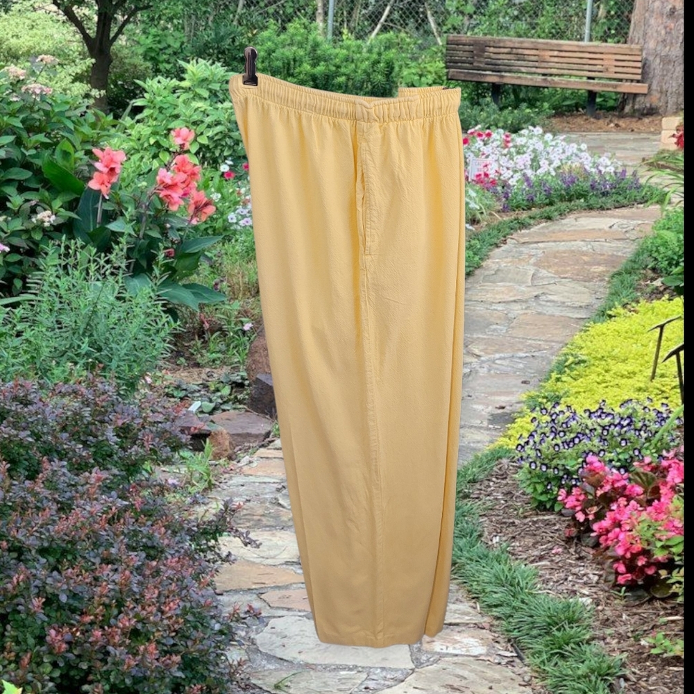 Womens Yellow Cotton Pants